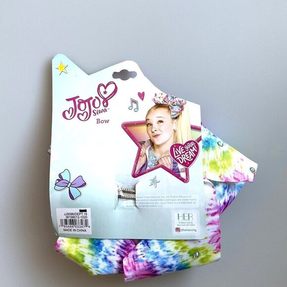 JOJO SIWA, LIMITED EDITION BUNNY WITH GLITTER EARS TIE DYE  BOW - Picture 4 of 4